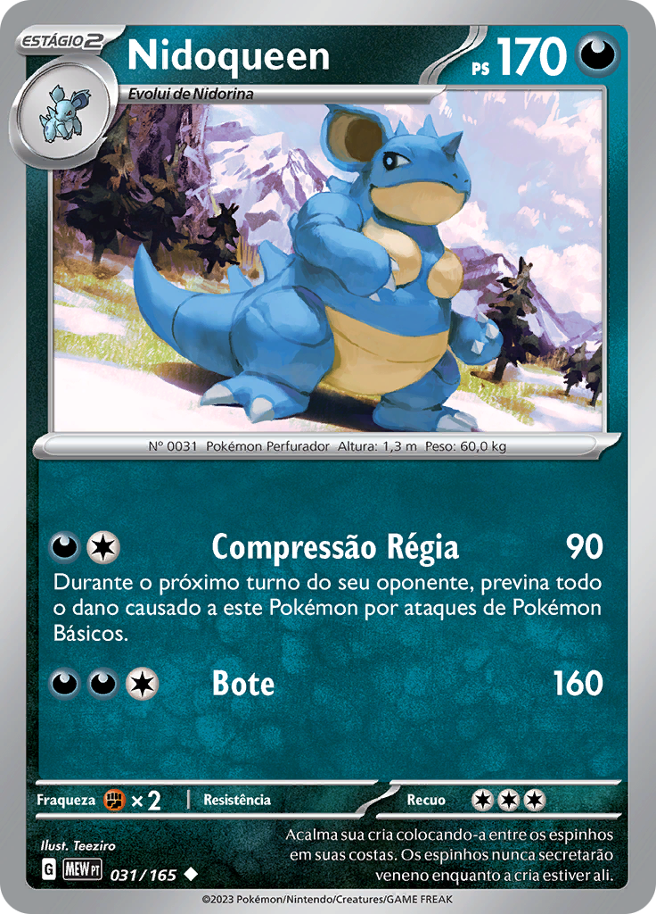 Nidoqueen 031 — 151 (Portuguese Pokémon TCG card)