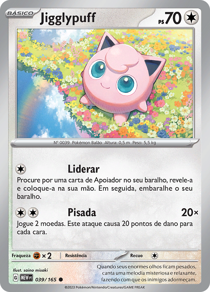 Jigglypuff 039 — 151 (Portuguese Pokémon TCG card)