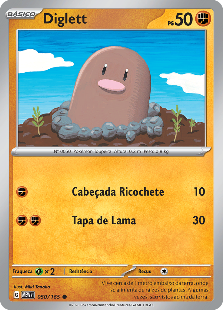 Diglett 050 — 151 (Portuguese Pokémon TCG card)