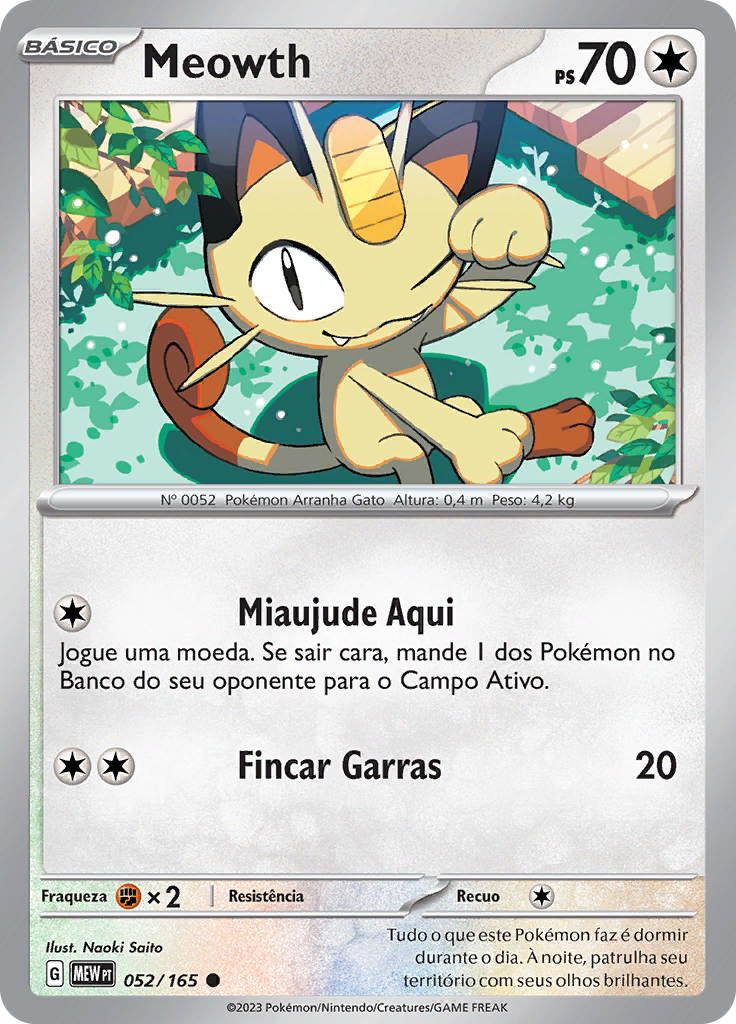 Meowth 052 — 151 (Portuguese Pokémon TCG card)