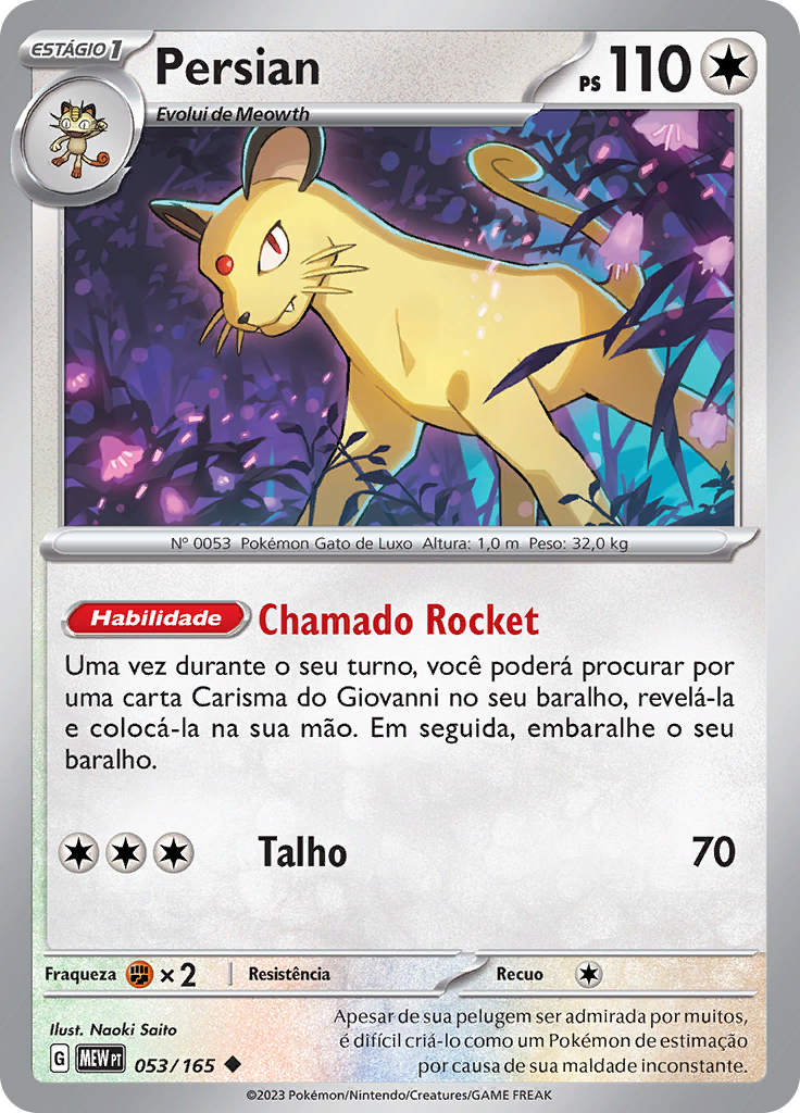 Persian 053 — 151 (Portuguese Pokémon TCG card)