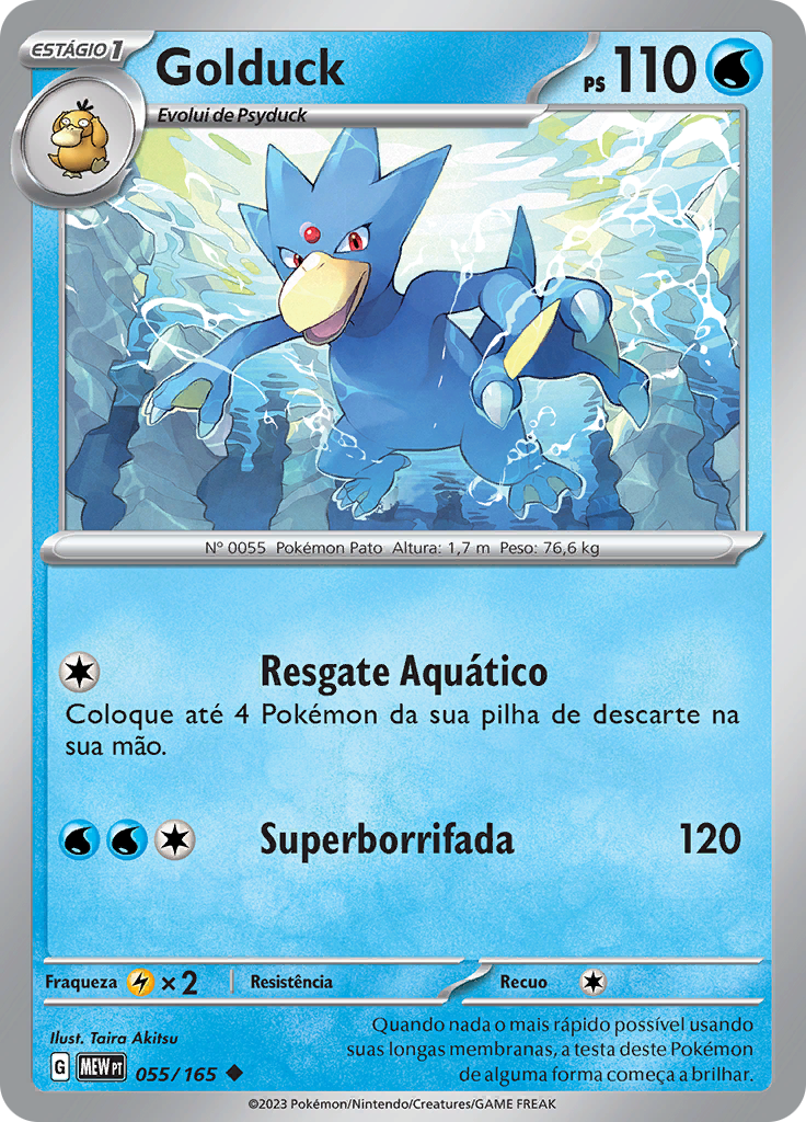 Golduck 055 — 151 (Portuguese Pokémon TCG card)