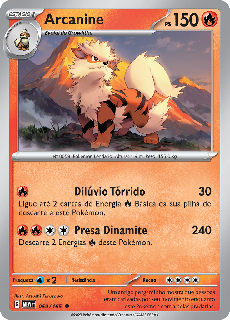 Arcanine 059 — 151 (Portuguese Pokémon TCG card)