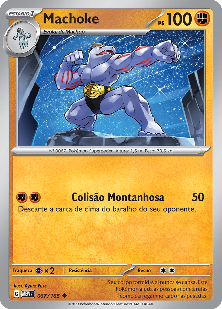 Machoke 067 — 151 (Portuguese Pokémon TCG card)