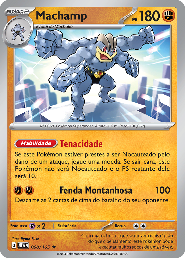 Machamp 068 — 151 (Portuguese Pokémon TCG card)