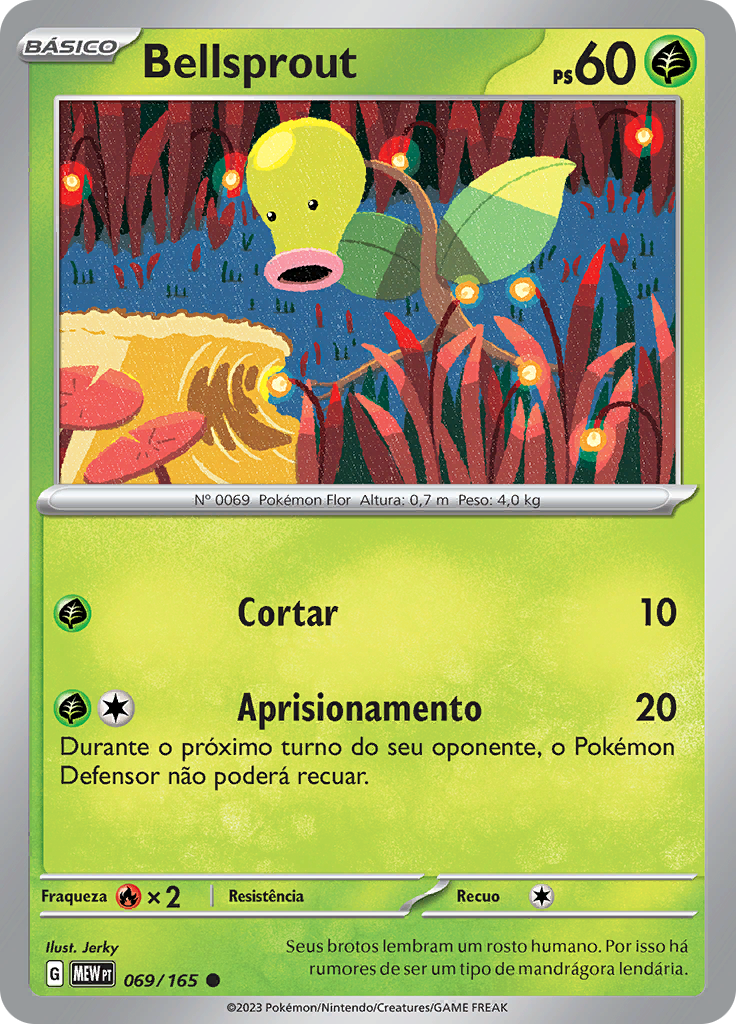 Bellsprout 069 — 151 (Portuguese Pokémon TCG card)