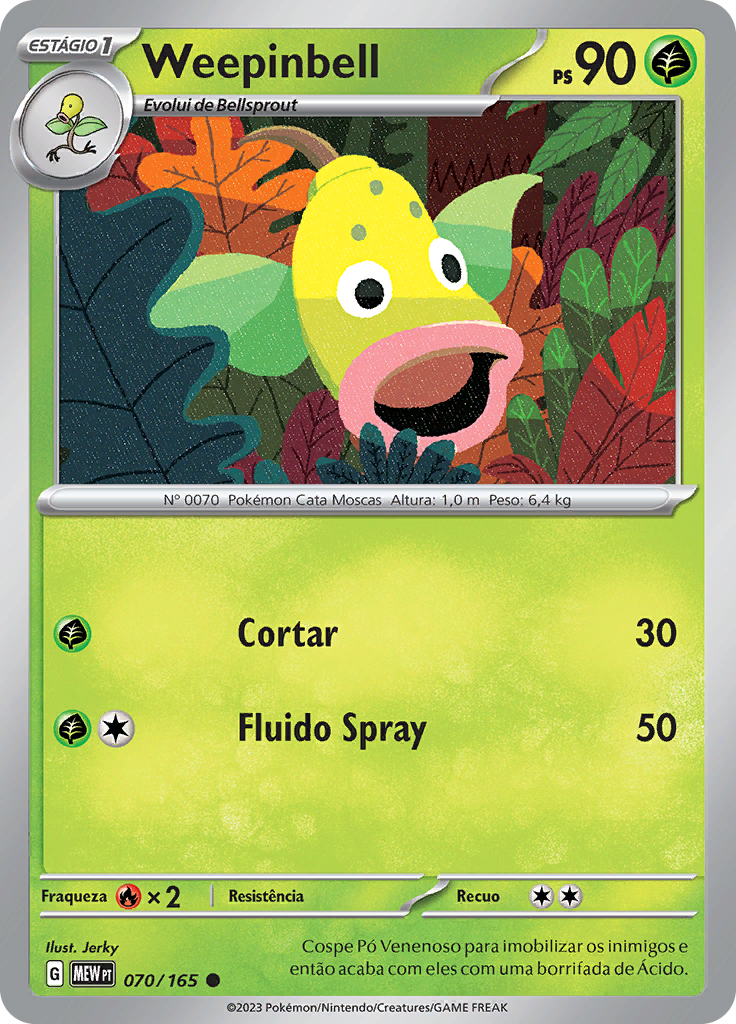 Weepinbell 070 — 151 (Portuguese Pokémon TCG card)