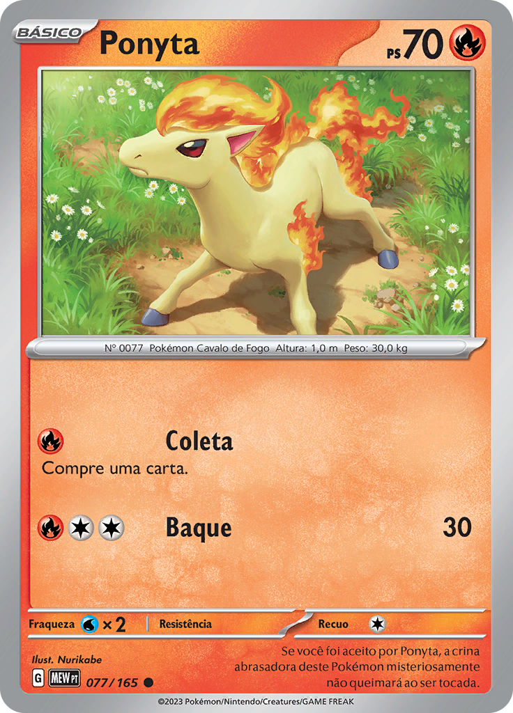 Ponyta 077 — 151 (Portuguese Pokémon TCG card)