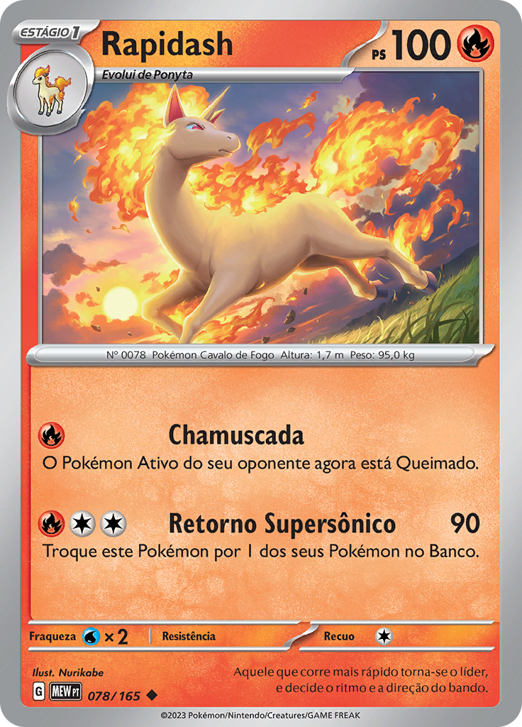 Rapidash 078 — 151 (Portuguese Pokémon TCG card)