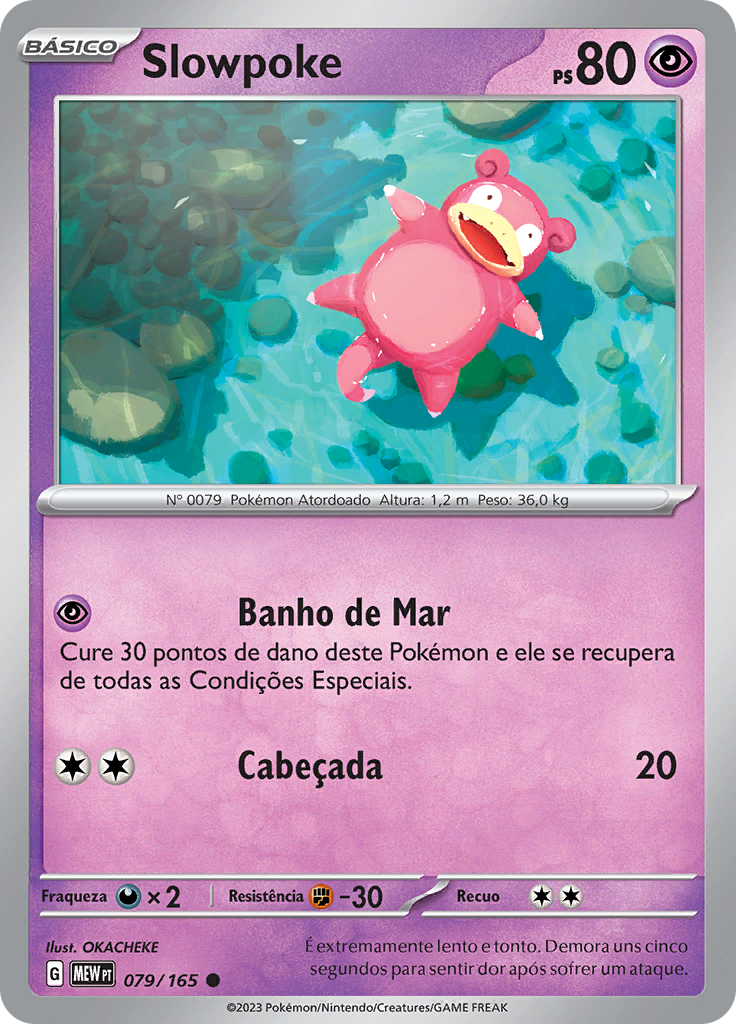 Slowpoke 079 — 151 (Portuguese Pokémon TCG card)