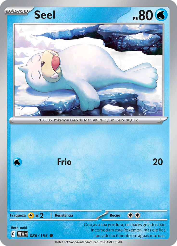 Seel 086 — 151 (Portuguese Pokémon TCG card)