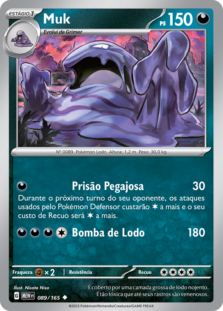 Muk 089 — 151 (Portuguese Pokémon TCG card)