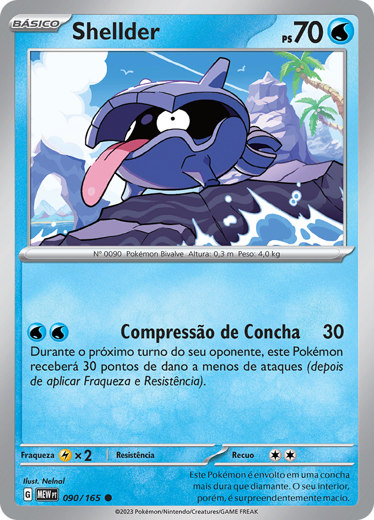 Shellder 090 — 151 (Portuguese Pokémon TCG card)