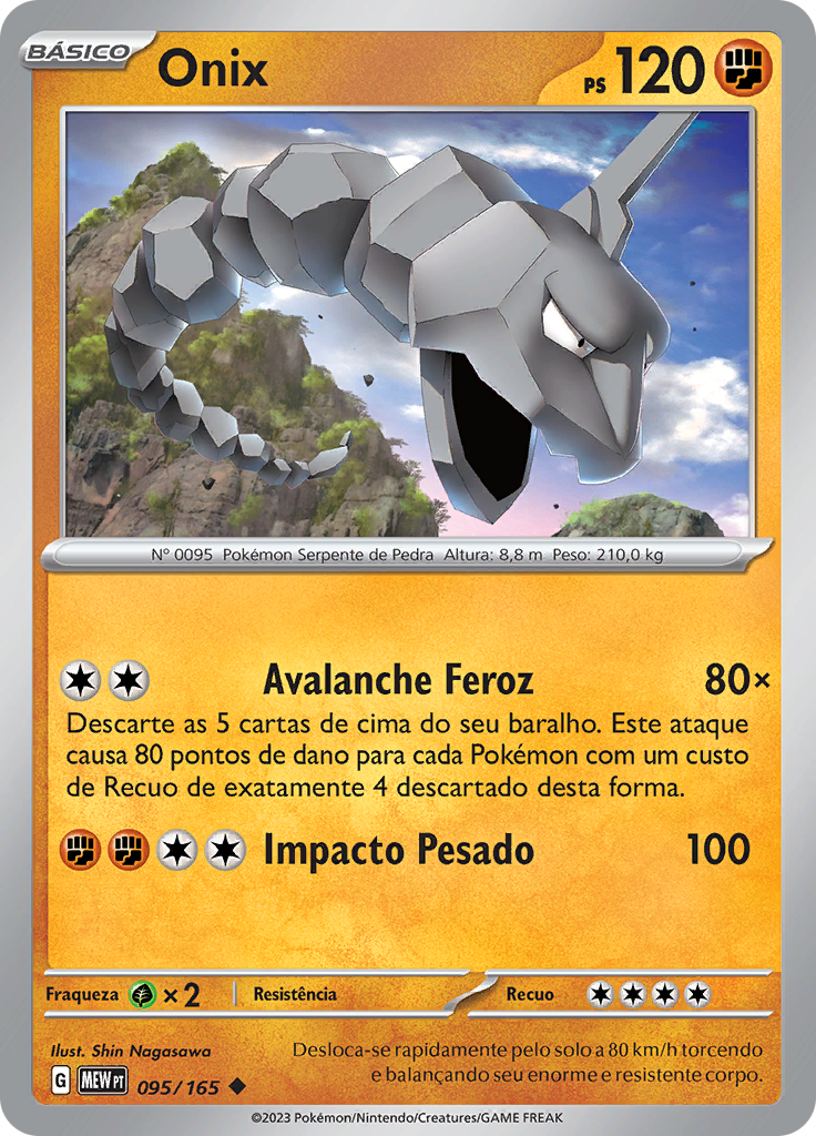 Onix 095 — 151 (Portuguese Pokémon TCG card)