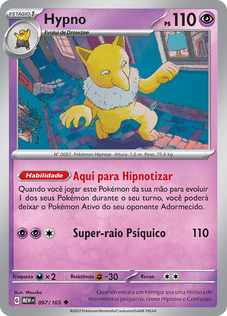 Hypno 097 — 151 (Portuguese Pokémon TCG card)