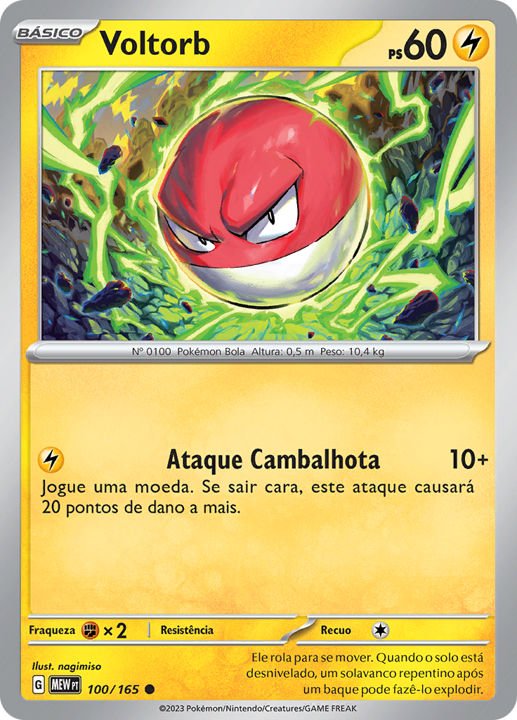 Voltorb 100 — 151 (Portuguese Pokémon TCG card)