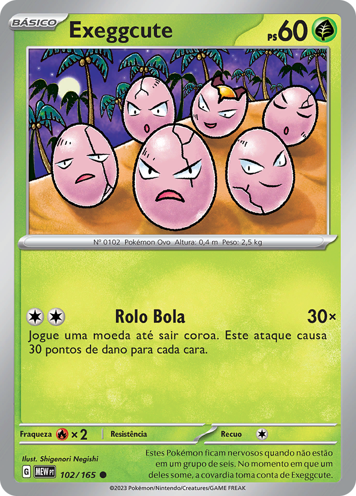 Exeggcute 102 — 151 (Portuguese Pokémon TCG card)