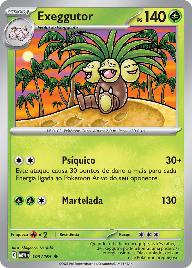 Exeggutor 103 — 151 (Portuguese Pokémon TCG card)