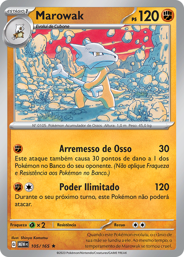 Marowak 105 — 151 (Portuguese Pokémon TCG card)