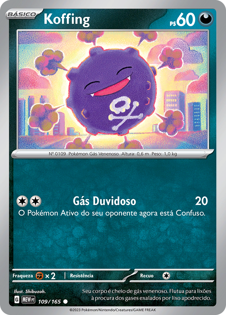 Koffing 109 — 151 (Portuguese Pokémon TCG card)