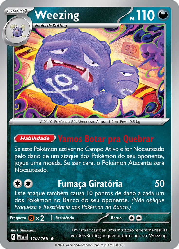 Weezing 110 — 151 (Portuguese Pokémon TCG card)