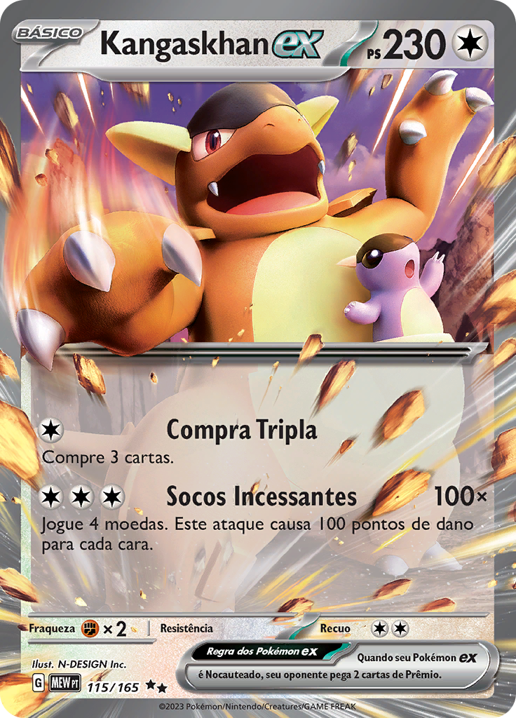 Kangaskhan ex 115 — 151 (Portuguese Pokémon TCG card)
