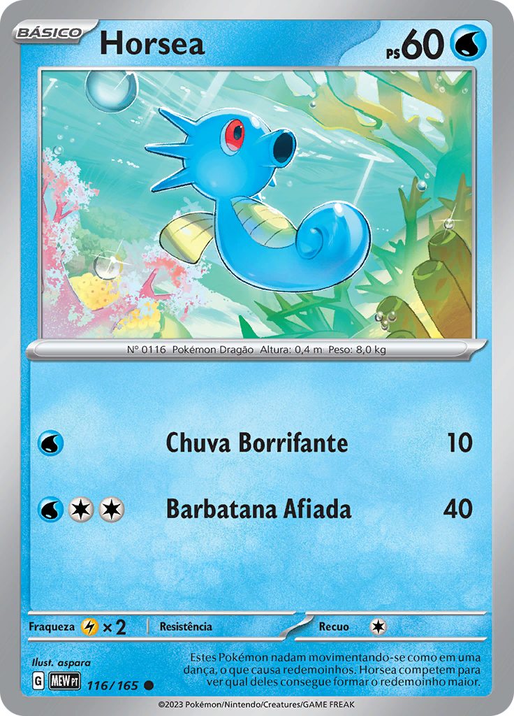Horsea 116 — 151 (Portuguese Pokémon TCG card)