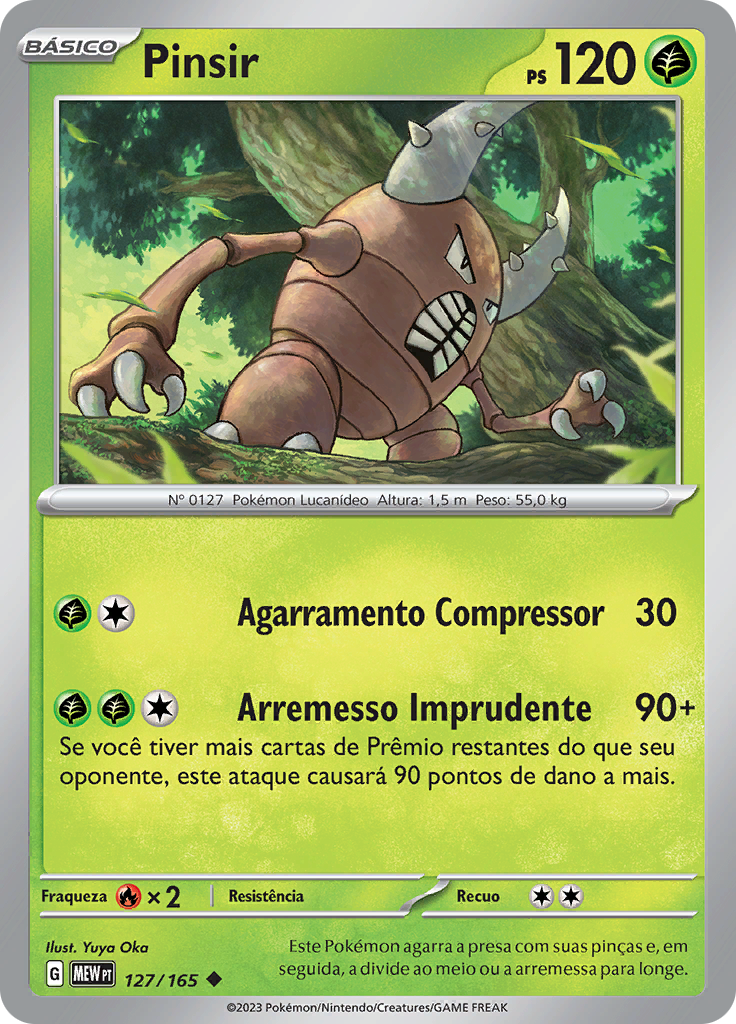Pinsir 127 — 151 (Portuguese Pokémon TCG card)