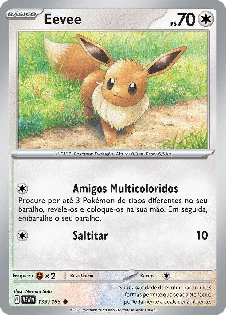 Eevee 133 — 151 (Portuguese Pokémon TCG card)