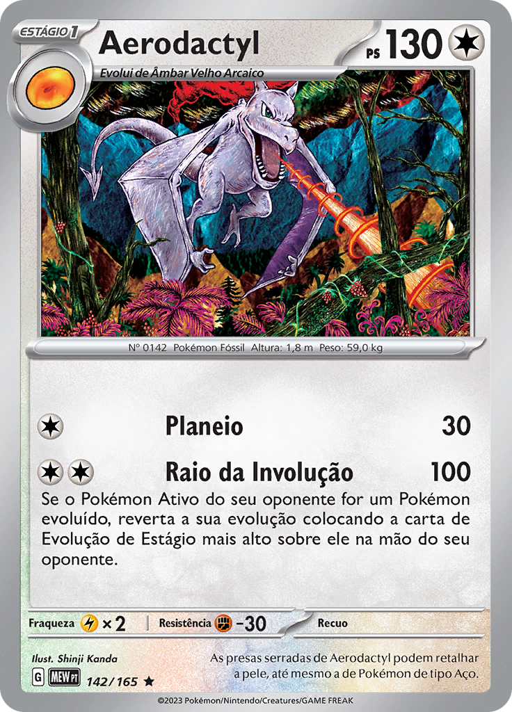 Aerodactyl 142 — 151 (Portuguese Pokémon TCG card)