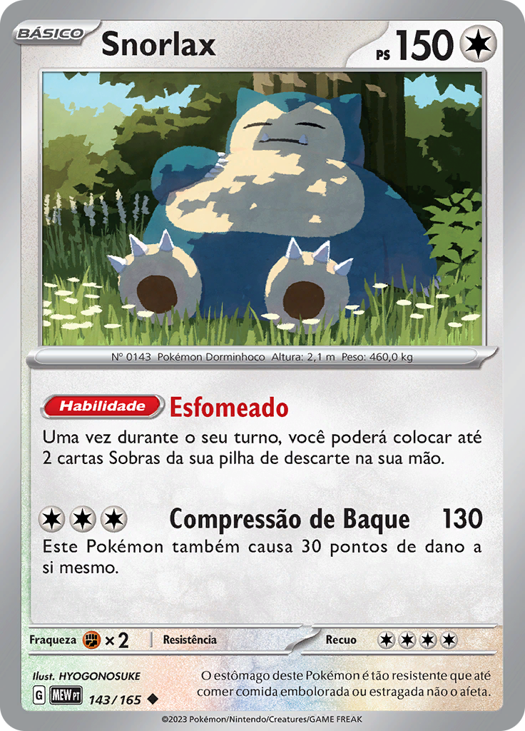 Snorlax 143 — 151 (Portuguese Pokémon TCG card)