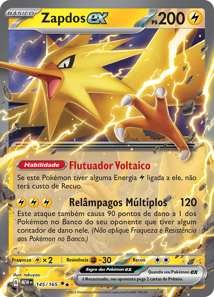 Zapdos ex 145 — 151 (Portuguese Pokémon TCG card)