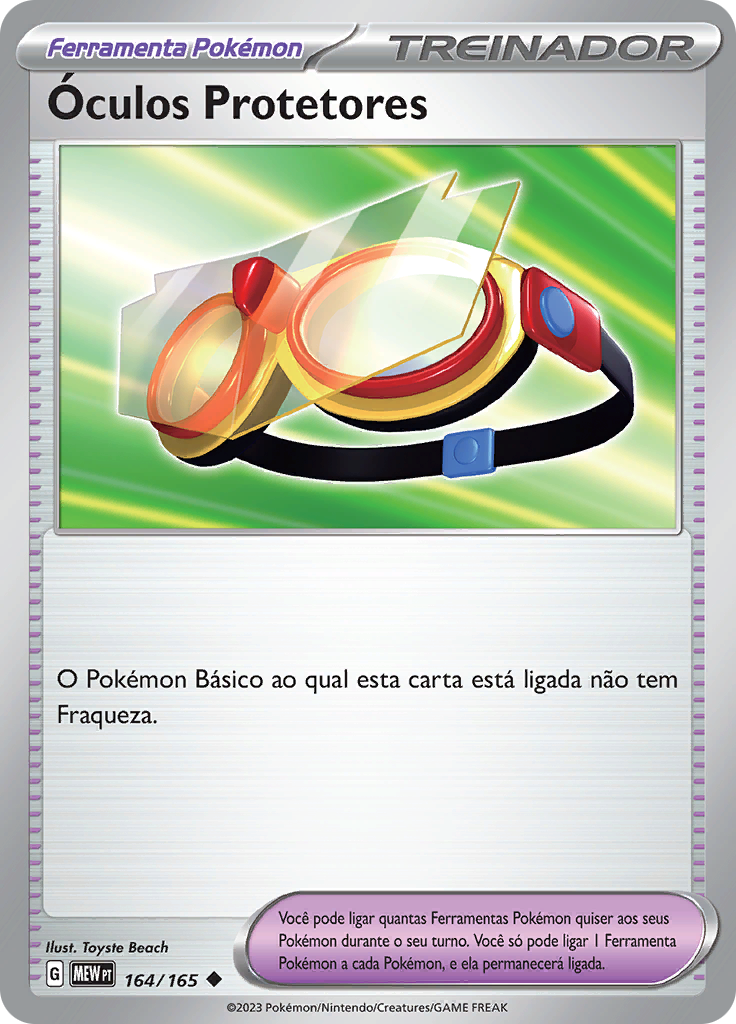 Óculos Protetores 164 — 151 (Portuguese Pokémon TCG card)