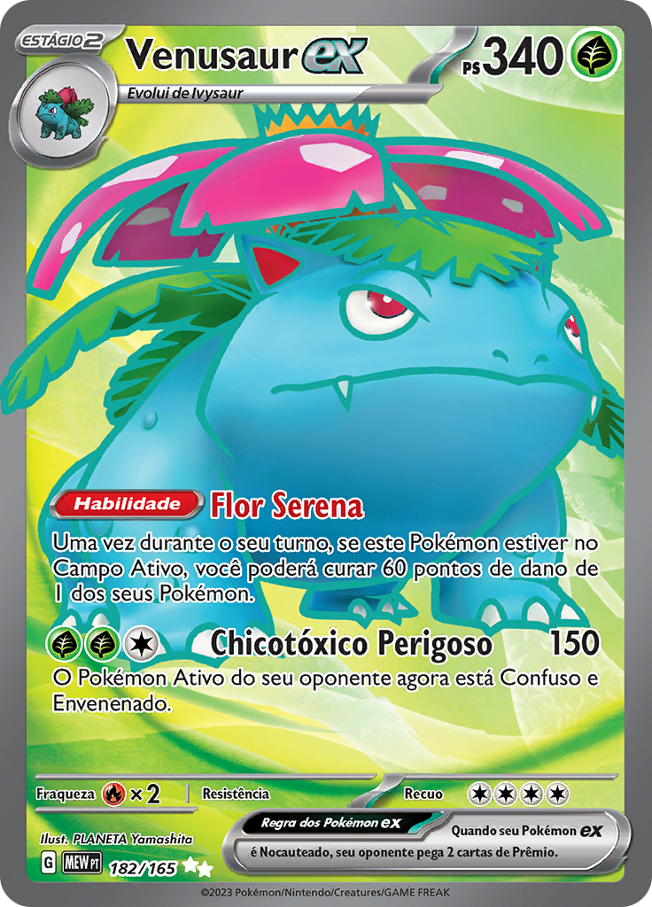 Venusaur ex 182 — 151 (Portuguese Pokémon TCG card)