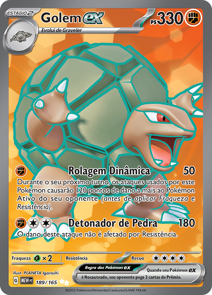 Golem ex 189 — 151 (Portuguese Pokémon TCG card)