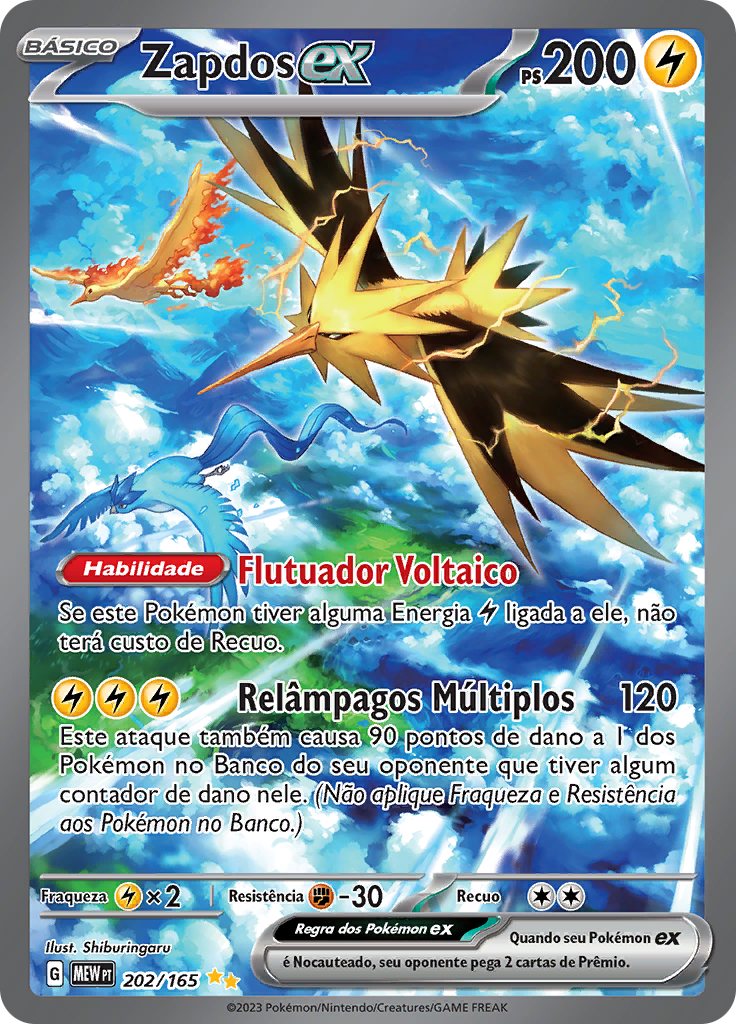 Zapdos ex 202 — 151 (Portuguese Pokémon TCG card)