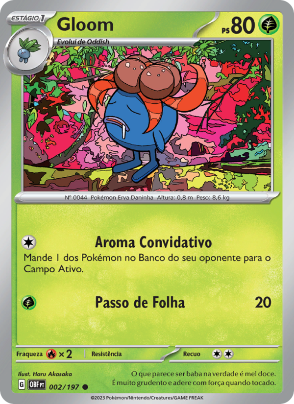 Gloom 002 — Obsidiana em Chamas (Portuguese Pokémon TCG card)