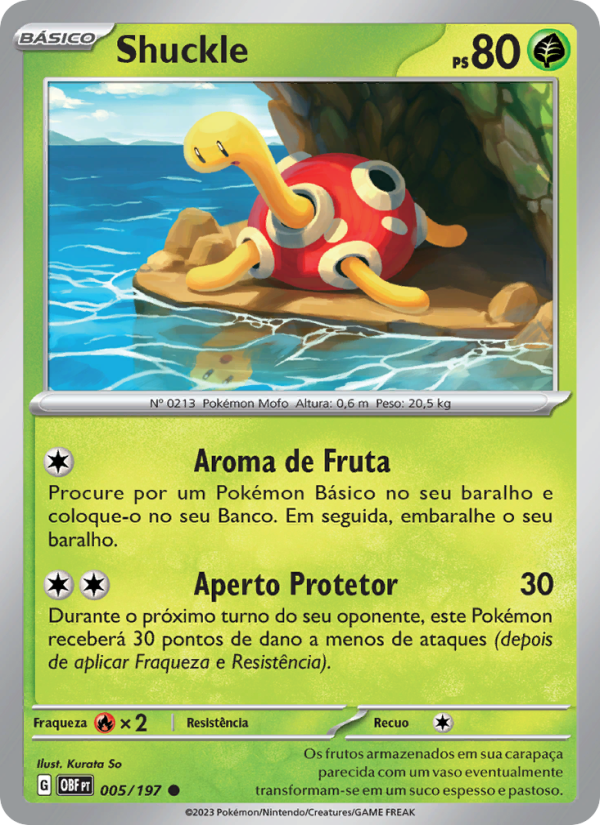 Shuckle 005 — Obsidiana em Chamas (Portuguese Pokémon TCG card)