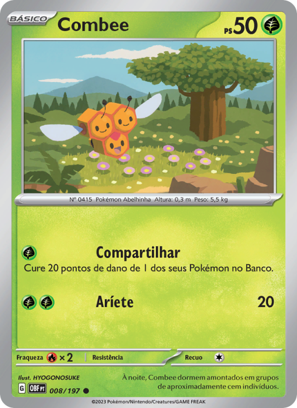 Combee 008 — Obsidiana em Chamas (Portuguese Pokémon TCG card)