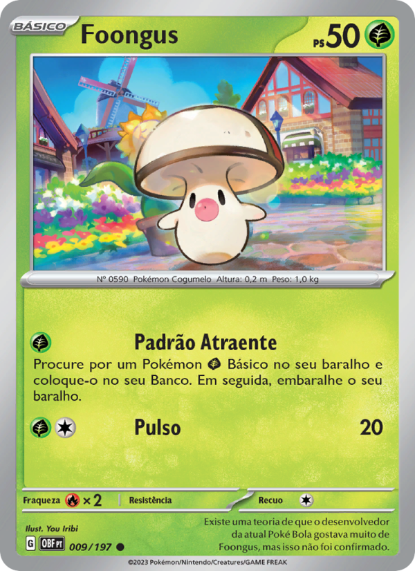 Foongus 009 — Obsidiana em Chamas (Portuguese Pokémon TCG card)
