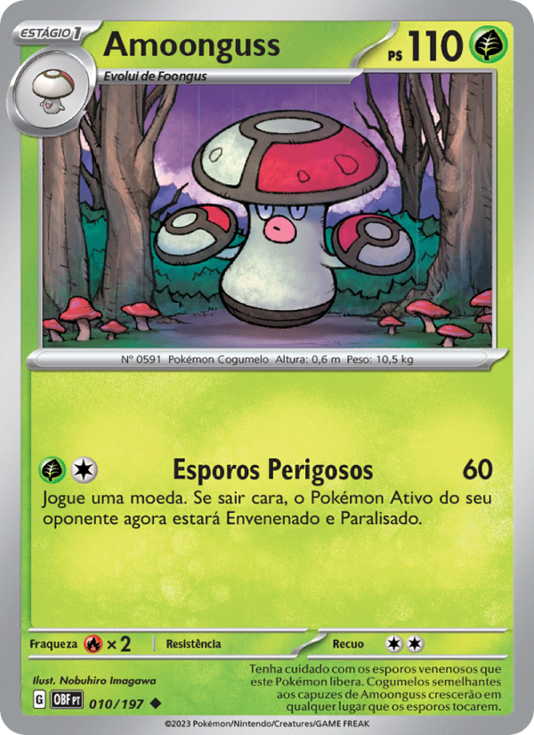 Amoonguss 010 — Obsidiana em Chamas (Portuguese Pokémon TCG card)