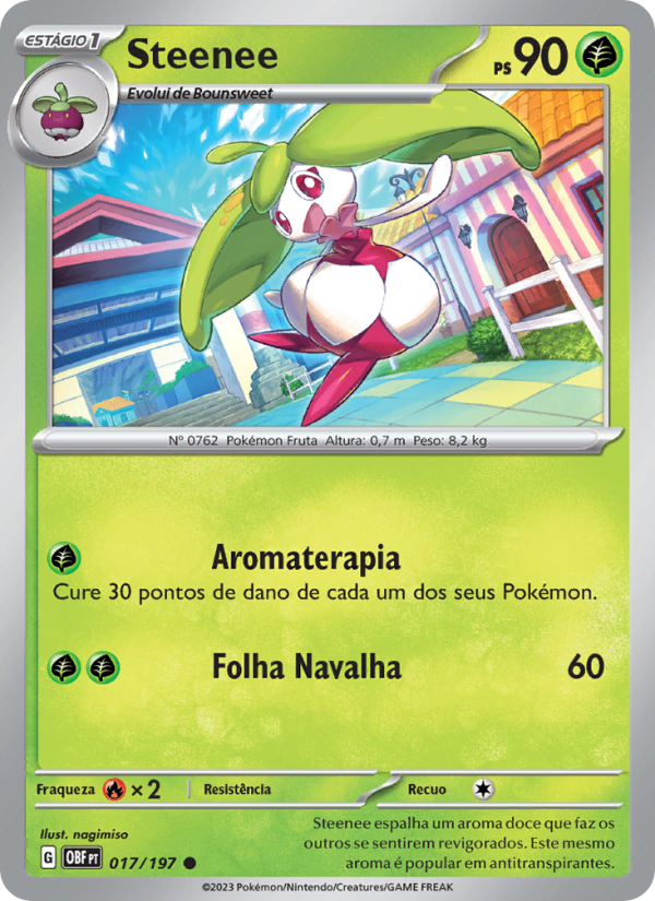 Steenee 017 — Obsidiana em Chamas (Portuguese Pokémon TCG card)