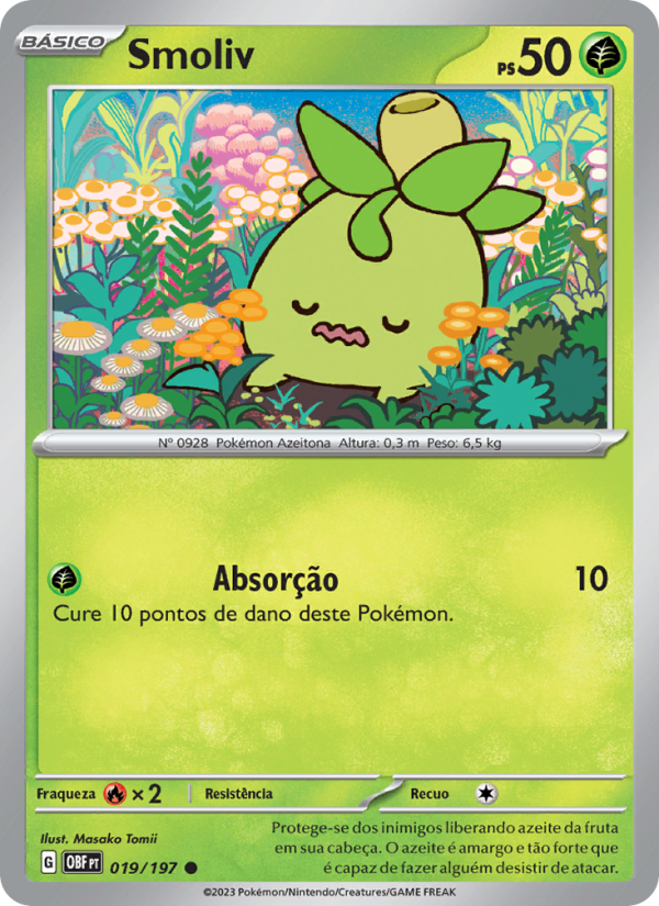 Smoliv 019 — Obsidiana em Chamas (Portuguese Pokémon TCG card)