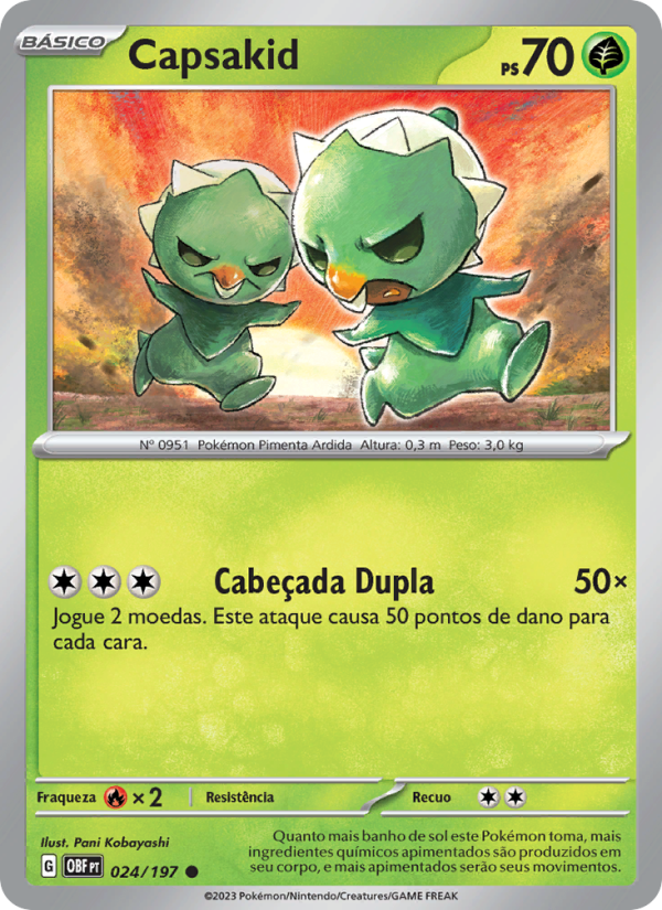 Capsakid 024 — Obsidiana em Chamas (Portuguese Pokémon TCG card)