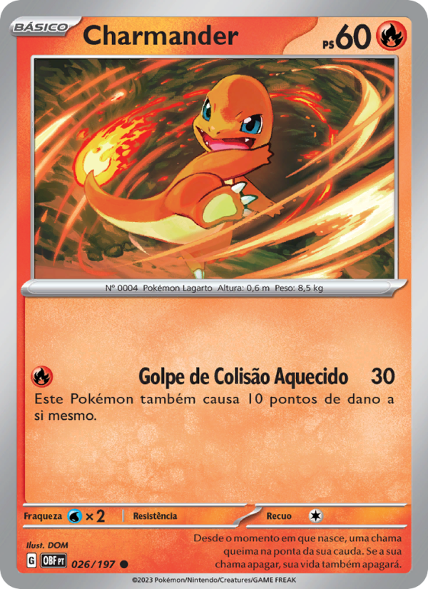 Charmander 026 — Obsidiana em Chamas (Portuguese Pokémon TCG card)