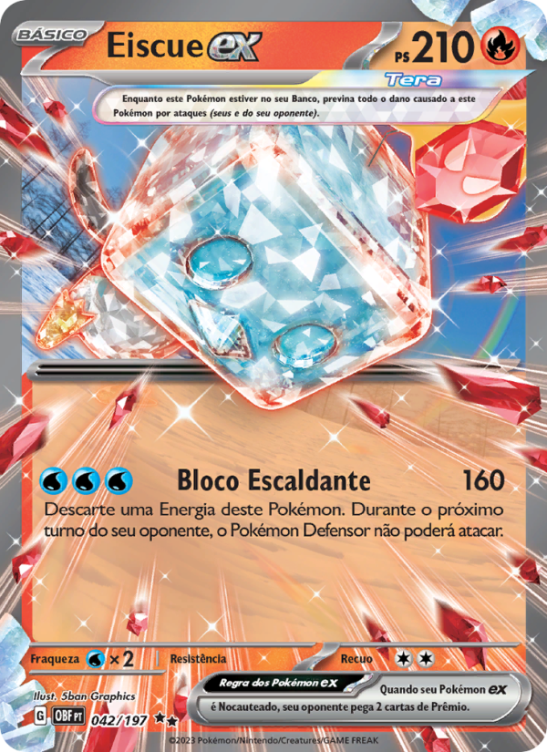 Eiscue ex 042 — Obsidiana em Chamas (Portuguese Pokémon TCG card)
