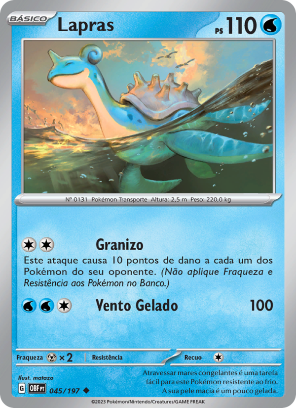 Lapras 045 — Obsidiana em Chamas (Portuguese Pokémon TCG card)