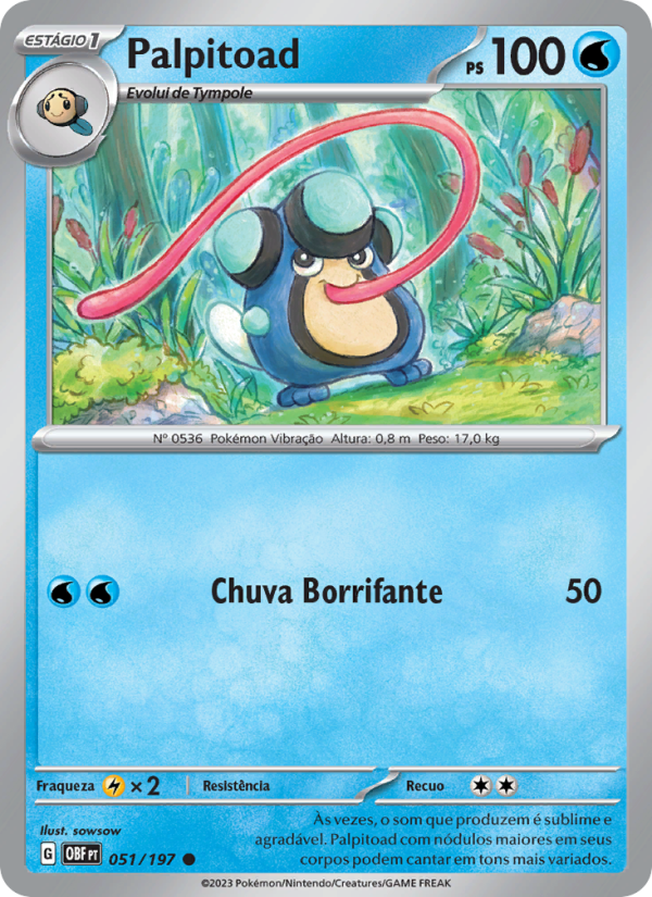Palpitoad 051 — Obsidiana em Chamas (Portuguese Pokémon TCG card)