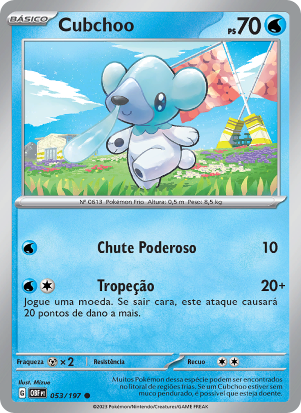 Cubchoo 053 — Obsidiana em Chamas (Portuguese Pokémon TCG card)