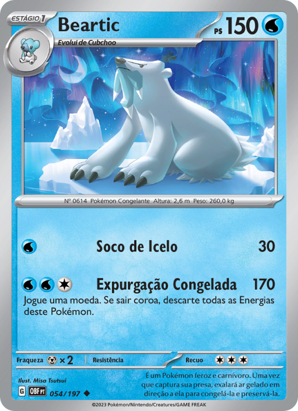 Beartic 054 — Obsidiana em Chamas (Portuguese Pokémon TCG card)